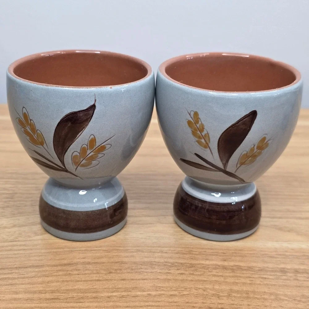 Vtg Stangl Pottery Golden Harvest 7pc Set Creamer/Sugar, Double Egg, Salt/Pepper